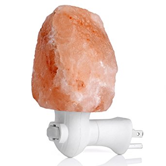 Hsctek Himalayan Salt Lamp-Mini Natural Rock Night Light-Hand Carved Wall Lamp with US Plug,Incandesecent Blub & Rainbow Colors Changing Bulb(2 in 1 set)