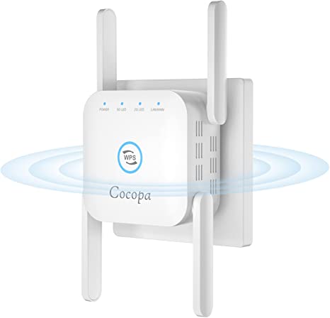Cocopa WiFi Extender, WiFi Extenders Signal Booster for Home, 1200Mbps Dual Band WiFi Extender with Ethernet Port Support Repeater/AP Mode
