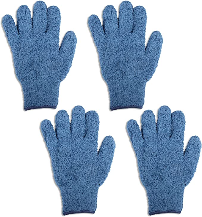 Skylarlife 2 Pairs Microfiber Auto Dusting Cleaning Gloves Effective Cleaning Best Edge Cleaning Tools Non-Abrasive