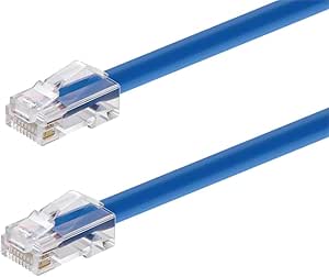 Monoprice Cat6A Patch Cable - 5 Feet - Blue | 26AWG, 10G, Bare Copper Conductor, Gold Plated Copper Connector, RJ45, Non-booted Ethernet Cable