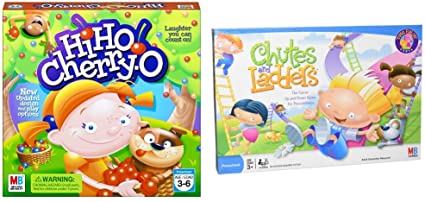 Hasbro Hi Ho! Cherry-O Board Game for 2 to 4 Players Kids Ages 3 and Up (Amazon Exclusive) & Chutes and Ladders Board Game for 2 to 4 Players Kids Ages 3 and Up (Amazon Exclusive)