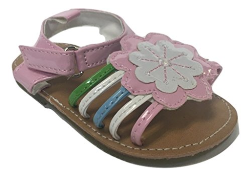Cutey's Leather White and Pink Baby's Flower Sandals