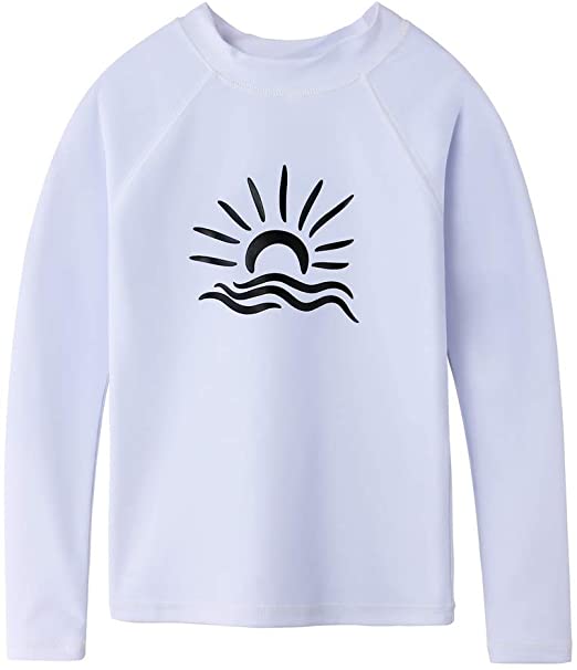 TFJH E Girls & Boys Long Sleeve Rashgurad Swimsuit UPF 50  Kids Swimwear Sunsuits