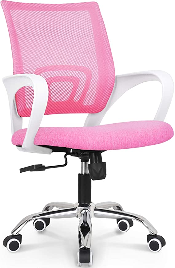 NEO CHAIR Office Chair Computer Desk Chair Gaming - Ergonomic Mid Back Cushion Lumbar Support with Wheels Comfortable Brown Mesh Racing Seat Adjustable Swivel Rolling Home Executive