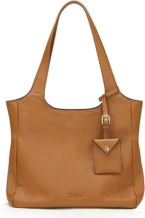 Kattee Soft Genuine Leather Tote Bags for Women Fashion Shoulder Hobo Purses and Handbags with Coin Pouch