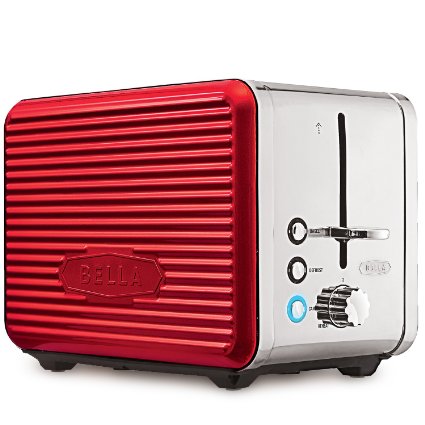 BELLA 14093 Linea Collection 2 Slice Toaster, Red