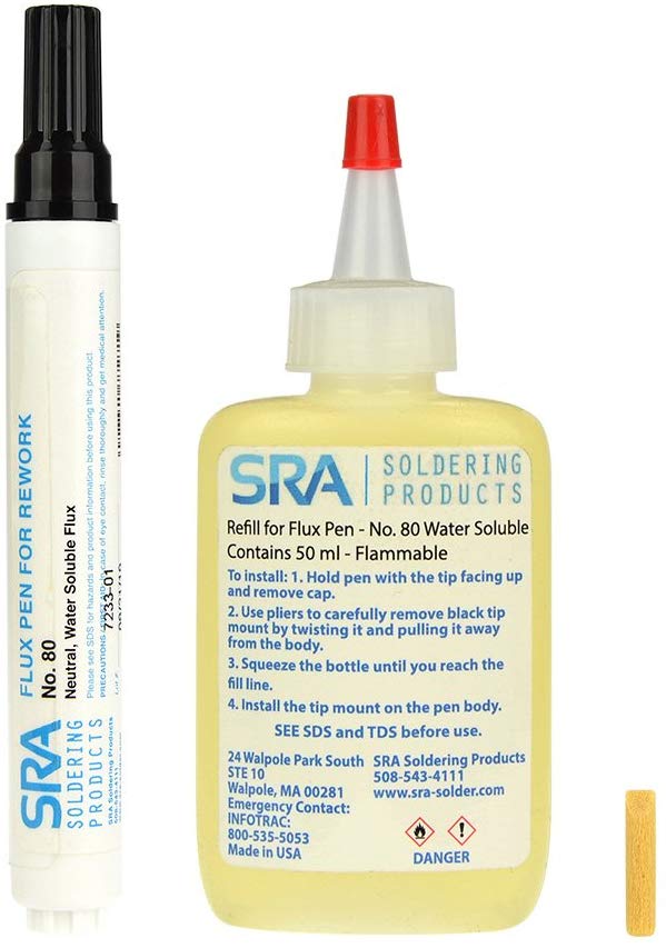 SRA Soldering Products #80 Water Soluble FLUX Pen and 5 Refills