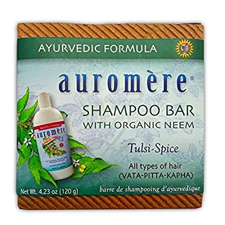 Ayurvedic Shampoo Bar by Auromere - Can be Used for Both Face & Body - All Natural Unique Formula for Natural Cleansing, Nourishing and Rejuvenating Properties for the Hair and Scalp - 4.23 oz