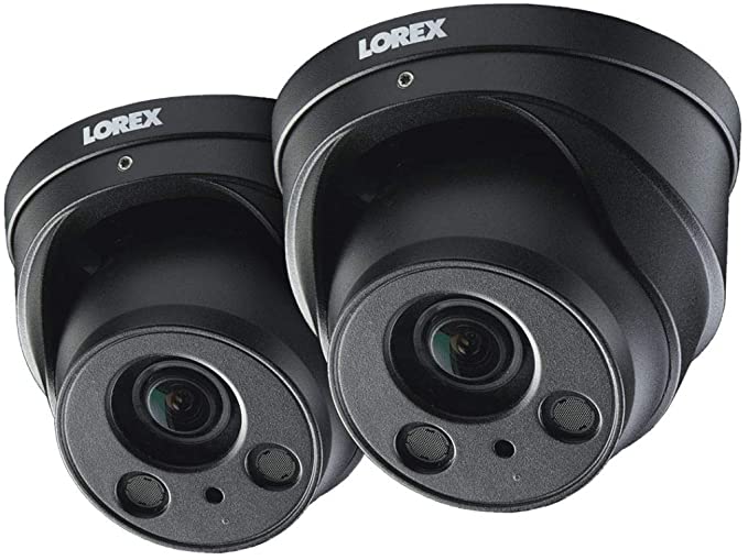 2-Pack of Lorex 8MP 4K IP Motorized Varifocal Zoom Audio Dome/Turret Security Camera LNE8974BW, 250ft IR Night Vision, 4X Zoom