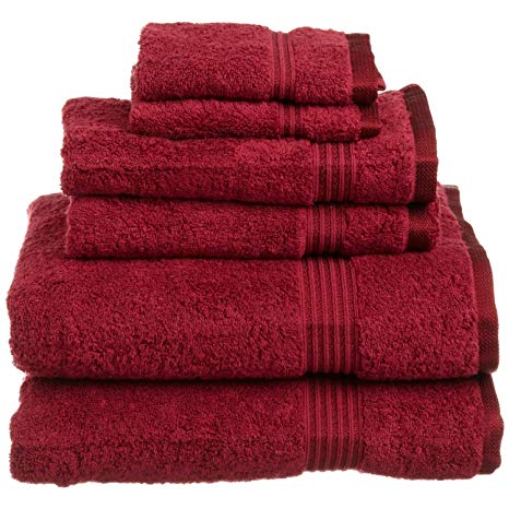 Superior Luxury Cotton Bath Towel Set - 6-Piece Towel Set, 600 GSM, Long-Staple Combed Cotton Towels, Burgundy