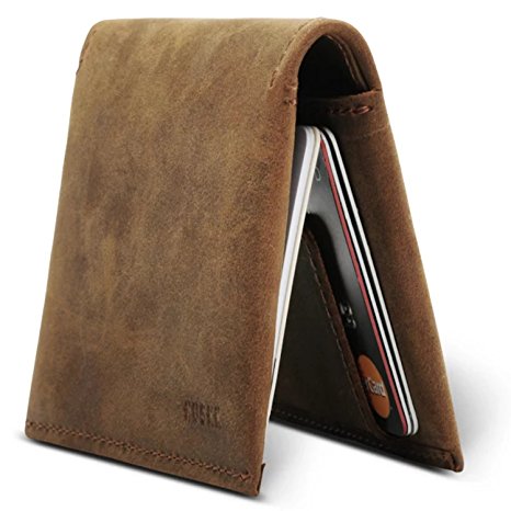 Slim Card Holder Front Pocket Wallet - Vegetable Tanned - HUSKK