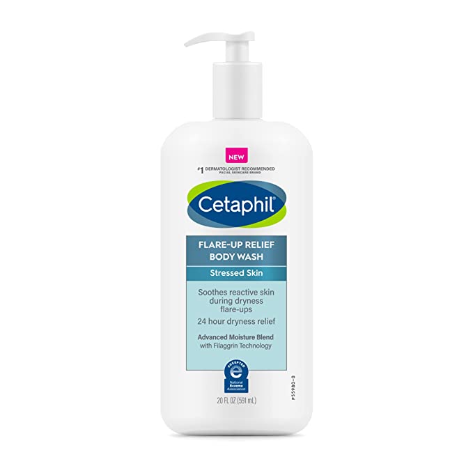 Body Wash by CETAPHIL, NEW Flare-Up Relief Body Wash with Colloidal Oatmeal to Help Soothe and Condition Ultra-Dry, Stressed, Sensitive Skin, 20 oz