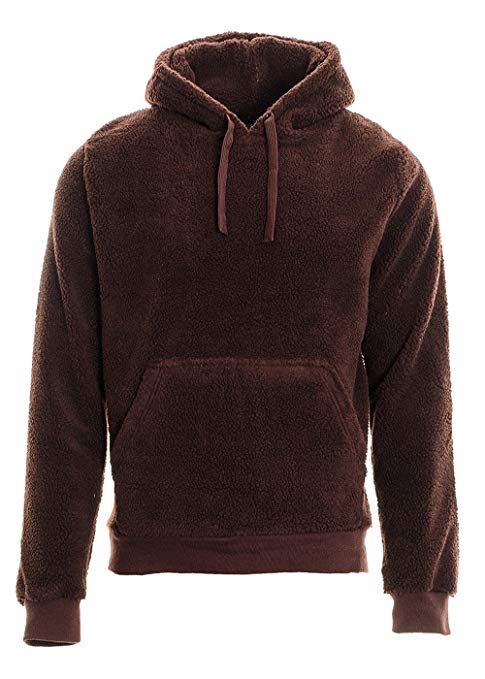 Men’s Sherpa Warm Fleece Hooded Jumper Hoodie Pullover Sweatshirt Jacket Coat