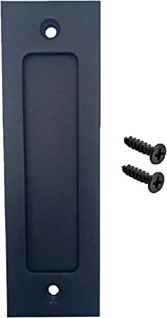 Fpz-bd Running Black 7 inch Sliding Barn Door Finger Pull Set | Heavy Duty Modern Simple Invisible Handle| with Flat Bottom Easy to Install