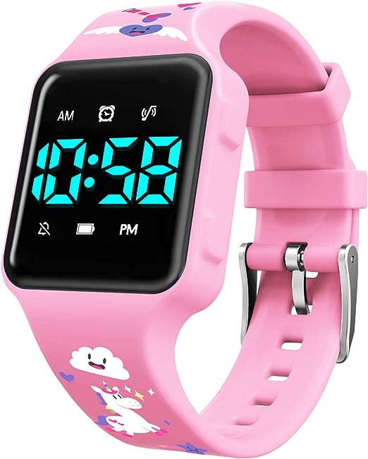 A ALPS Kids Potty Training Watch, Waterproof Digital Rechargeable Watches for Toddler with Countdown/Alarm Clocks/Music and Vibration Reminder, Timer Watch to Remind Children to Go to The Toilet