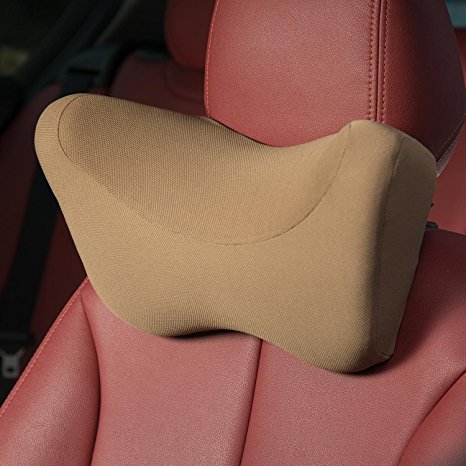 Car Neck pillow for driving, Travel Memory Foam Neck Pillow, car pillow, Car Headrest Pillow, headrest for car, pillow for car, Car Neck Pillow (Color:Beige)