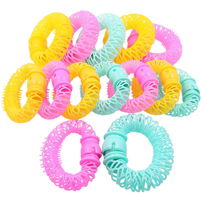 QY 14PCS Plastic Hair Curly Curler Magic Donut Rollers Circle Spiral Roll Wave Hairstyle Maker Wave DIY Hair Accessory