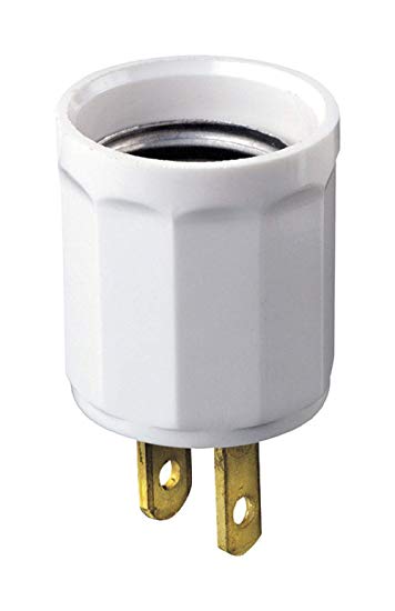 Leviton Lampholder Adapter Plug Wht