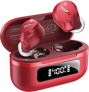 TOZO Hybrid Active Noise Cancelling Wireless Earbuds, 6 Mics ENC Clear Call, IPX8 Waterproof, in Ear Bluetooth 5.3 Headphones Stereo Bass Heasets 59H Playtime with LED Display 32 EQs via APP