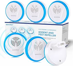 Repelente Ultrasónico de Plagas, 6 Paquetes Electrónico Repelente Mosquitos Control de Plagas, Repelente Ultrasónico Anti Mosquitos para Interiores, Insectos, Moscas, Cucarachas, Arañas, Roedores