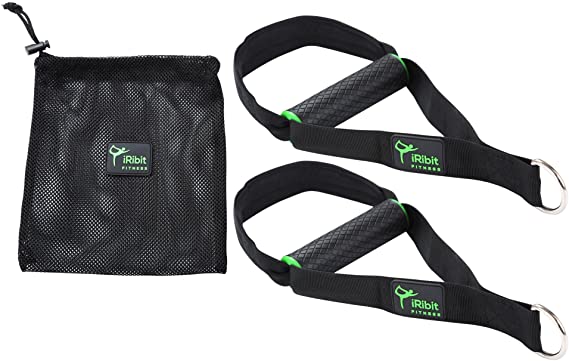 iRibit Fitness A Pair of Heavy Duty Exercise Handles for Cable Machines and Resistance Bands