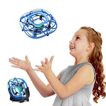 Drone for Kid,Hand Operated Quadcopter,Easy Controlled 3 Speed,Flying UFO Ball,Mini Handheld USB Fan,Toys for Boys and Girls,Tomzon A15 Blue