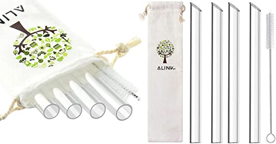 ALINK Glass Boba Straws   Tritan Clear Boba Straws