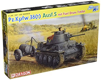 Dragon Models 1/35 Pz.Kpfw.38(t) Ausf.S mit Fuel Drum Trailer - Smart Kit