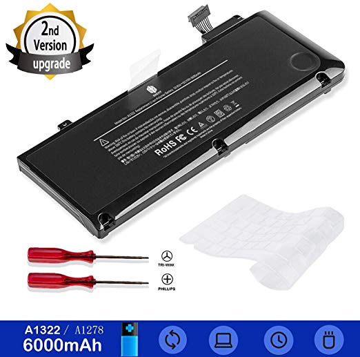 A1322 Battery for A1287 Apple MacBook pro 13 inch Mid 2012 Early 2011 Late 2011 Mid 2010 2009 with 6000mAh Newer Tech (MC374LL/A MB990LL/A MB991LL/A MC700LL/A MD313LL/A MD101LL/A MD102LL/A Battery)