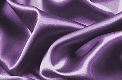 Soft Silky Satin Solid Purple 4pc Deep Pocket Sheet Set for King Bed