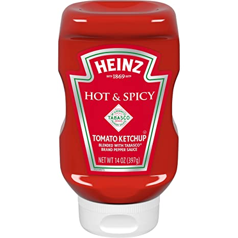 Heinz Hot & Spicy Ketchup with Tabasco (14 oz Bottles, Pack of 6)