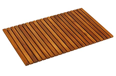 Bare Decor Nori Shower, Spa, Door Mat in Solid Teak Wood and Oiled Finish, Large: 31.5" x 19.5"