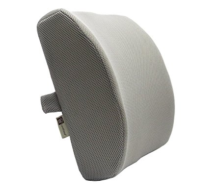 Love Home Memory Foam 3d Ventilative Mesh Lumbar Support Cushion Back Cushion - Alleviates Lower Back Pain - (Gray)