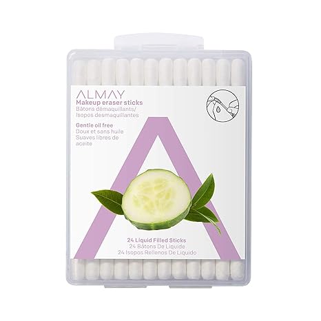 Almay Oil-Free Makeup Eraser Sticks, 24 Count (Pack of 2)