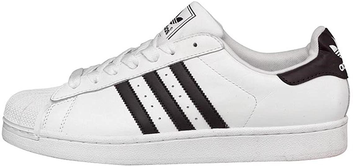 adidas New Mens Superstar II Three Stripe White/Black Trainers Size