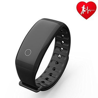 Fitness Tracker/Smart Bracelet, Dawo Smart Watch Waterproof Pedometer Activity Tracker with Sleep Monitor, Heart Rate Monitor, Blood Pressure/Oxygen Monitor Bluetooth 4.0 for IOS & Android(Black)
