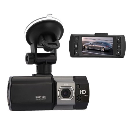 ETTG 27inch 170Wide Angel Car Dash DVR Camera with HD 1080P Video Recorder Night Vision G-sensor Support 32G TF Card - Black
