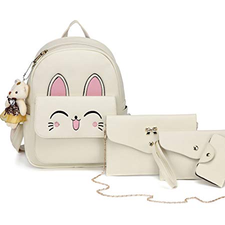 DIOMO Women Cute Cat Backpacks Set for Cartoon Rabbit Small Purse Shoulder Bags …