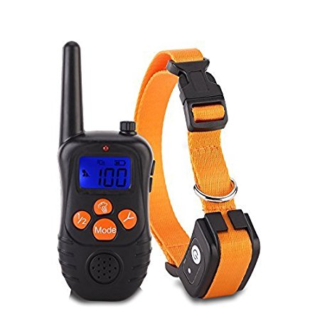 [2017 UPGRADED] EtekStorm Dog Training Collar - Electric Rainproof & Rechargeable Dog Collar With Backlight LCD Screen And Remote Beep/Vibration/Shock