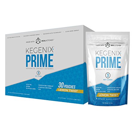 Kegenix PRIME with 41 Grams of BHB & MCT per serving. Original Patented Keto Weight Loss Dietary Supplement – Ketosis in 60 minutes Energy Powder (30 Day, Lemon Twist)