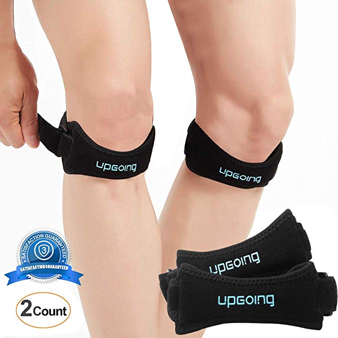 2 Pack Patella Knee Strap Brace Support Knee Pain Relief for Hiking, Soccer, Basketball, Running, Jumpers Knee, Tennis, Tendonitis, Volleyball & Squats [2018 Upgrade]