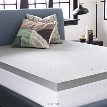 Lucid 3" Bamboo Charcoal Memory Foam Mattress Topper-Cal King