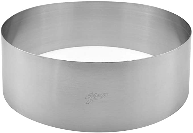 Ateco Round Cake Ring Dessert Mold, 3" High x 9.5" Diameter, Stainless Steel