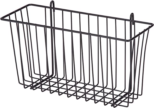 Honey-Can-Do SHF-04052 Steel Wire Accessory Basket, Black, 13.39L x 5W x 7.6H