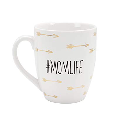 Pearhead #Momlife Ceramic Coffee Mug, Gift for Mom
