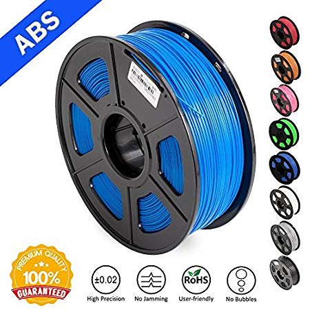 ABS Filaments Blue for 3D Printer-SUNLU ABS Filament 1.75 mm,Low Odor Dimensional Accuracy  /- 0.02 mm 3D Printing Filament,2.2 LBS (1KG) Spool 3D Printer Filament for Most 3D Printers & 3D Pens,Blue