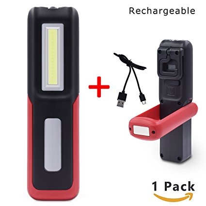 LED Work Light,Ultra Bright Flood Work Light,Super Bright and Portable Flashlight for Home,Auto,Camping,Emergency Kit by CloudWave (Recharge LED)