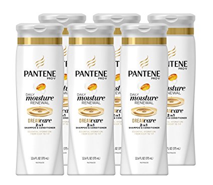 Pantene Pro-V Daily Moisture Renewal 2in1 Shampoo and Conditioner, 12.6 FL OZ (Pack of 6)