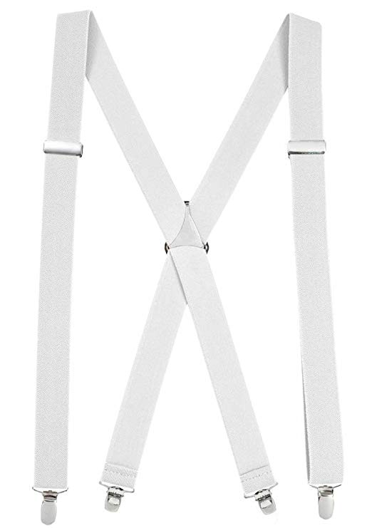 Hold'Em Suspender for Men Made in USA X-Back Adjustable Straight Clip-on Tuxedo Suspenders Many Colors Available