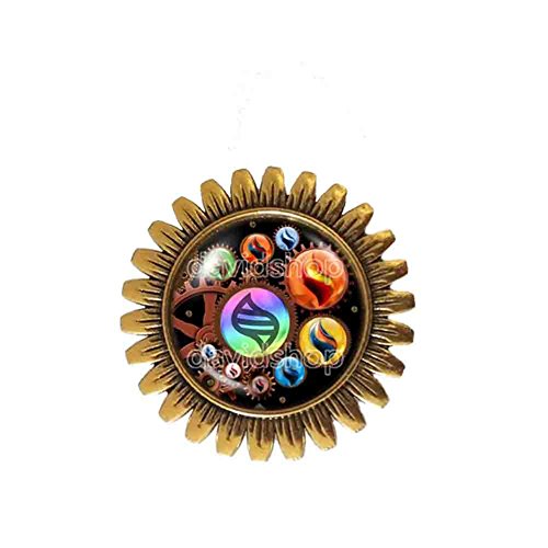 Pokemon Keystone Mega Stone Brooch Badge Pin Colourful Symbol Jewelry Lucarionite Heracronite Cosplay Charm Steampunk Gear